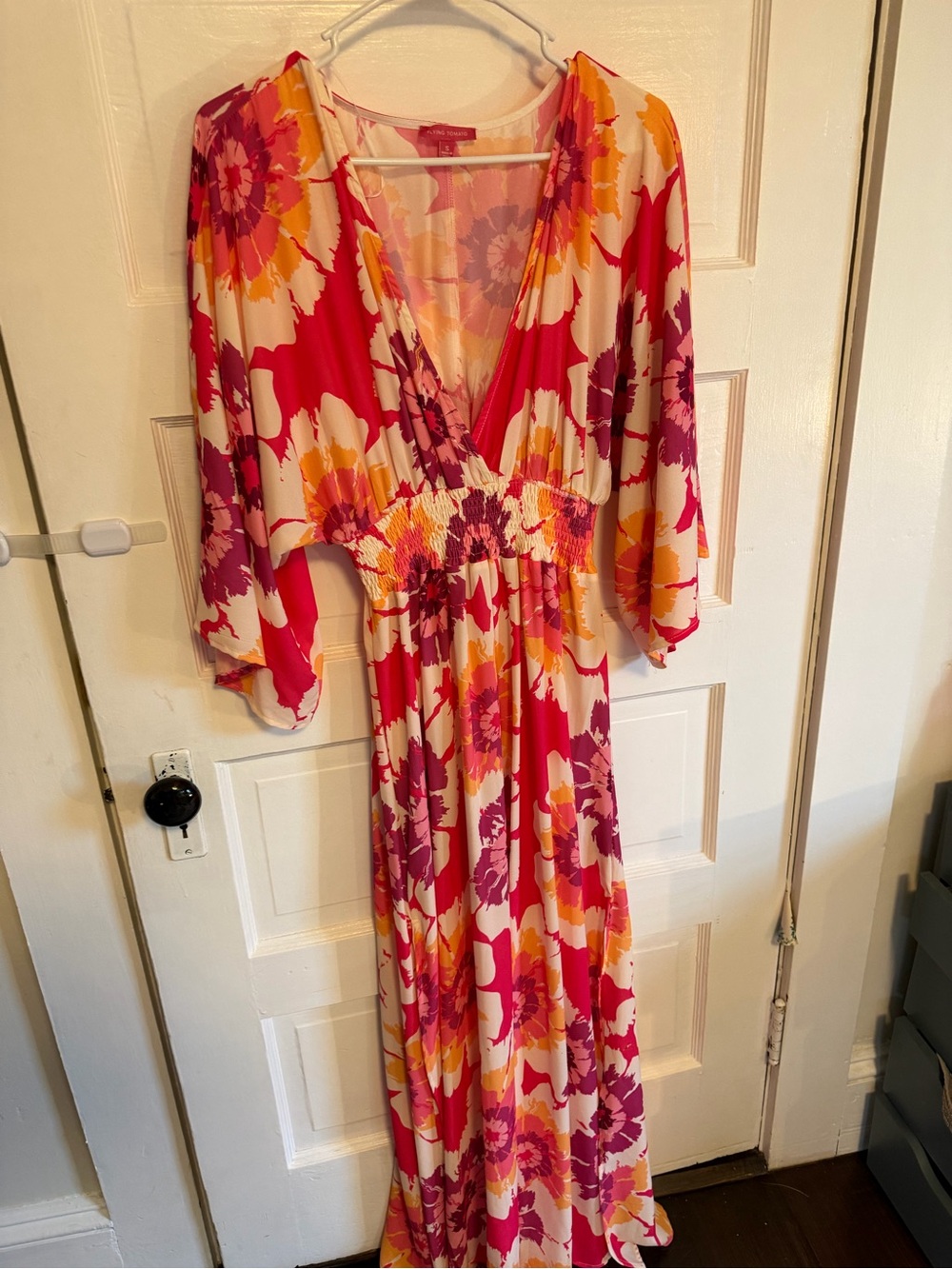 Flying Tomato Floral Maxi Dress in Pink, Orange & Cream